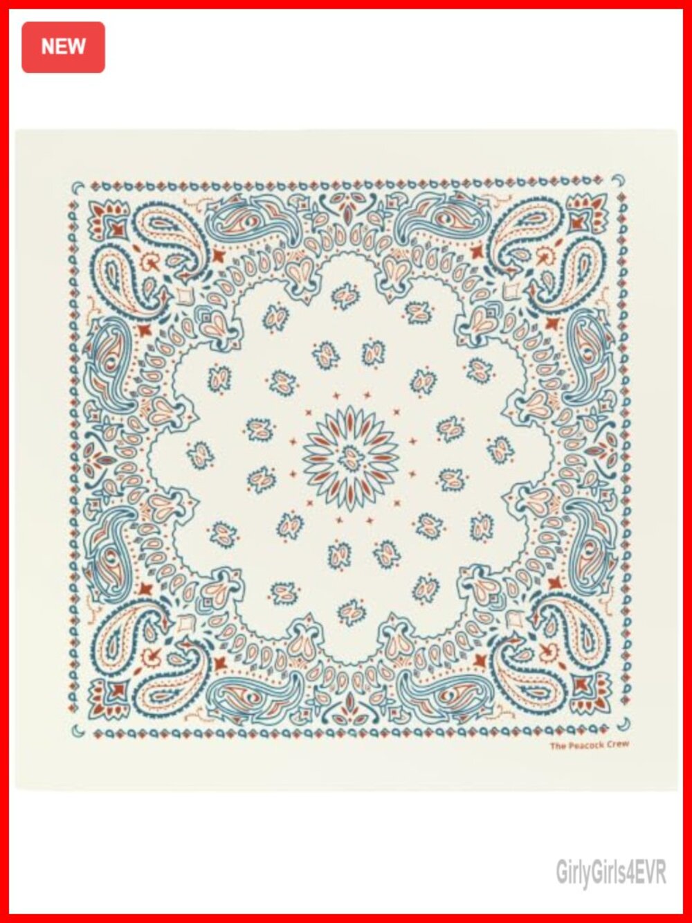 Soft Cotton Paisley Bandana Head Scarf Neck Wrap 22x22 in